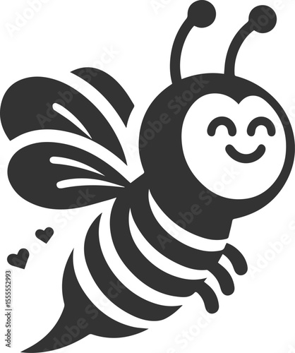 A insect animal bee silhouette vector black illustration drawing isolated