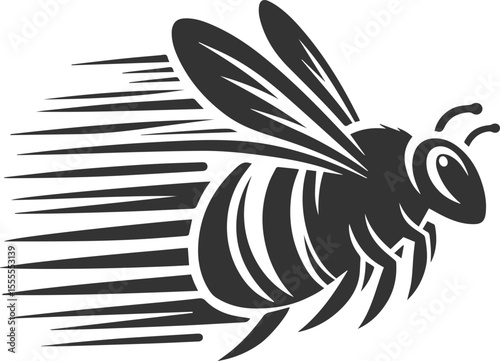 A insect animal bee silhouette vector black illustration drawing isolated