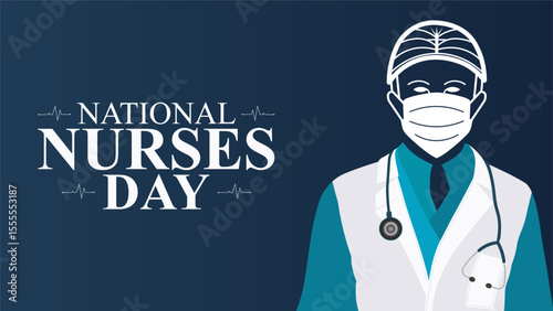 National Nurses Day Celebration, Nurse with Stethoscope, Nurse Day Illustration

