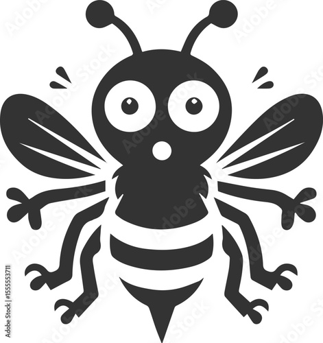 A insect animal bee silhouette vector black illustration drawing isolated