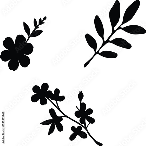 leaf silhouette, plant silhouette, leaf symbol