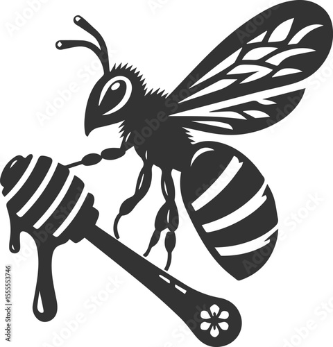 A insect animal bee silhouette vector black illustration drawing isolated