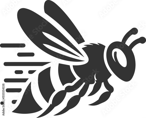 A insect animal bee silhouette vector black illustration drawing isolated