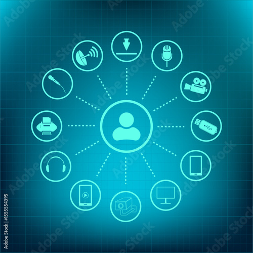 Connected Digital Icons Representing Communication and Technology

Technology Network Icons for Online Communication and Devices