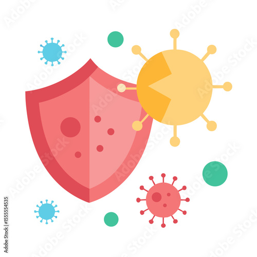 Coronavirus protection colorful vector icon on white background.