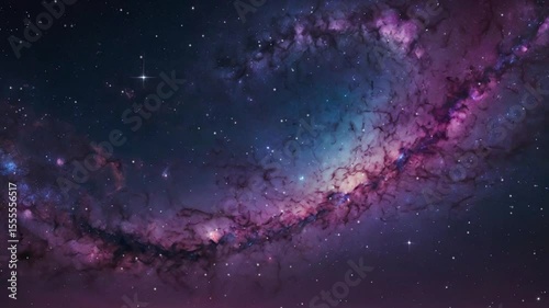 Abstract background.Dark blue starry night sky.Time lapse Beautiful Night Sky Milky Way Stars,Night sky traveling trough universe filled with stars,nebulae and galaxies,High resolution and detailed.