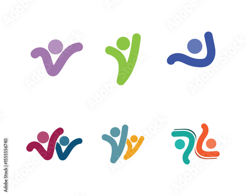 people care success health life logo template icons