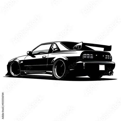 Set of vintage classic sports car side view vector illustrations in silhouette style on white background. Retro coupe car collection for automotive designs, vehicle logos, and transportation-themed pr