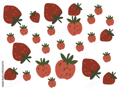 Seamless pattern featuring cute flat-style illustrations of tropical fruits like guava, strawberry, pear, and dragon fruit. Colorful and playful design in both light and dark backgrounds,676756565656
