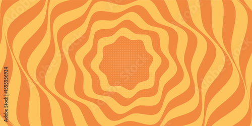 bstract hypnotic pattern orange striped lines. vector eps 10
