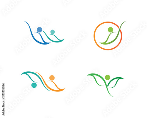 people care success health life logo template icons