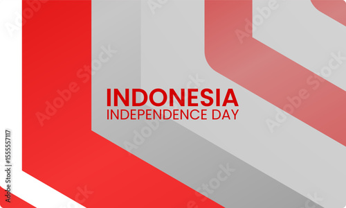 Abstract vector background celebrating Indonesia Independence Day with smooth red white theme