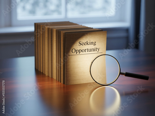 Magnifying glass highlighting standout resume