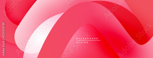 Abstract red background. Smooth shapes overlap, creating dynamic visual effect. Gradient shades provide depth, modern aesthetic.