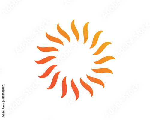 Sun logo and symbols star icon web Vector -