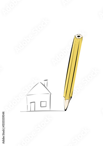 Ein gezeichnetes Haus