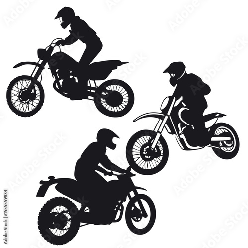 Motorcycle Rider Silhouette Set – Sport Bikes