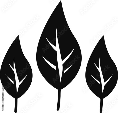 leaf silhouette, plant silhouette, leaf symbol