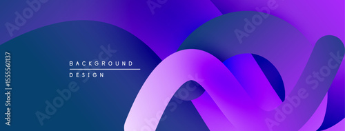 Abstract fluid shapes, vibrant purple hues, modern design. Gradient background creates depth, smooth curves suggest movement.