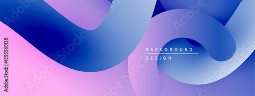 Abstract fluid shapes, vibrant purple, blue gradients. Modern design element for backgrounds, presentations. Smooth curves create dynamic composition.