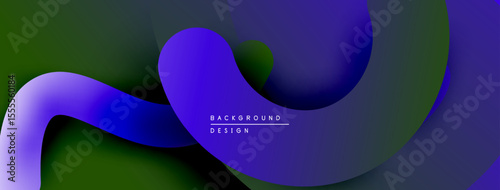 Abstract fluid shapes, vibrant gradients. Blue, purple, green hues blend seamlessly. Modern design element for backgrounds.