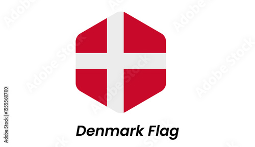 Icon of Denmark flag featuring white Scandinavian cross on a red background in a clean flat style.