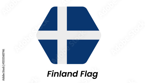 Finland flag icon with blue Nordic cross on white background in a minimalist vector style.