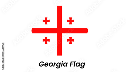 Georgia flag icon showing red crosses on white background in a clean flat vector style.