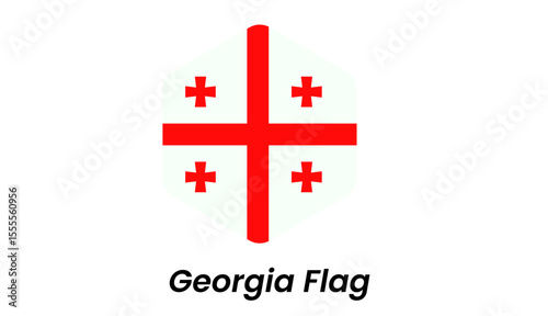 Georgia flag icon showing red crosses on white background in a clean flat vector style.