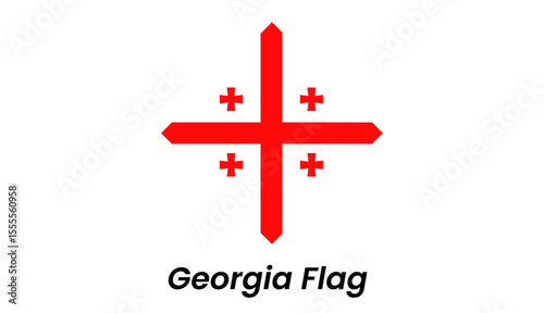 Georgia flag icon showing red crosses on white background in a clean flat vector style.