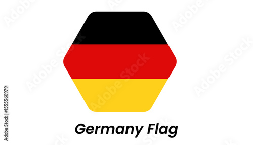 Germany flag icon with horizontal black, red, and gold stripes in a minimalist style.