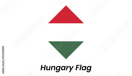 Hungary flag icon featuring horizontal red, white, and green stripes in a clean flat vector.