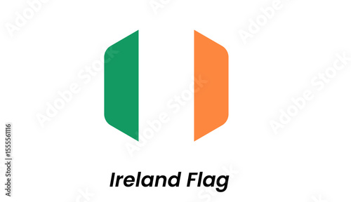 Ireland flag icon with vertical green, white, and orange stripes in flat vector style.