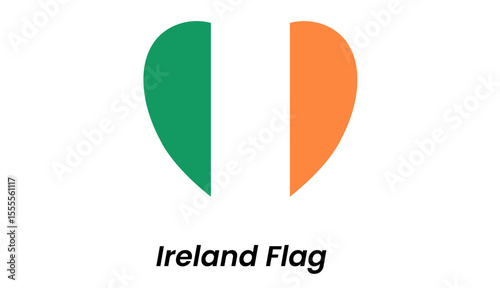 Ireland flag icon with vertical green, white, and orange stripes in flat vector style.