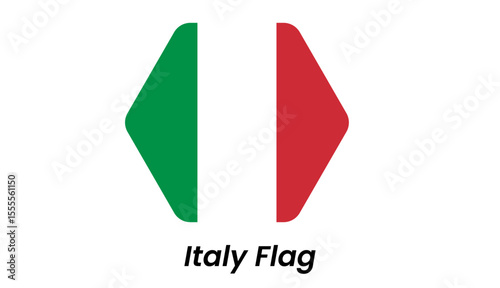 Italy flag icon with green, white, and red vertical stripes in a modern flat vector format.