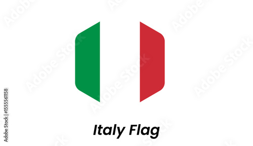 Italy flag icon with green, white, and red vertical stripes in a modern flat vector format.