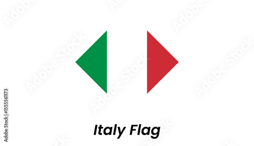Italy flag icon with green, white, and red vertical stripes in a modern flat vector format.
