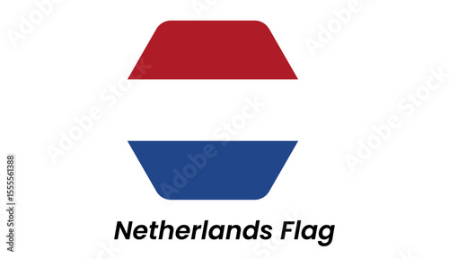 Netherlands flag icon with horizontal red, white, and blue stripes in a clean vector layout.