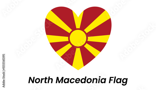 North Macedonia flag icon with stylized yellow sunburst on a red background in a flat design.
