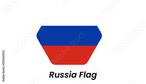 Russia flag icon with horizontal white, blue, and red stripes in clean flat vector style.