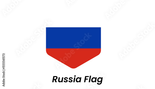 Russia flag icon with horizontal white, blue, and red stripes in clean flat vector style.
