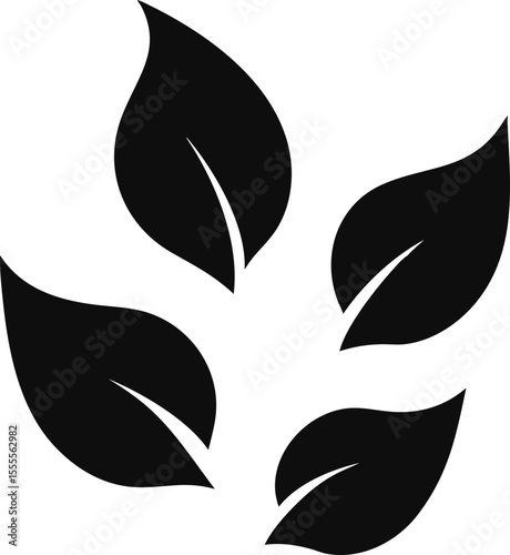 leaf silhouette, plant silhouette, leaf symbol