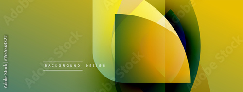 Abstract geometric design. Overlapping shapes create vibrant color gradients. Modern aesthetic, suitable for backgrounds, banners.