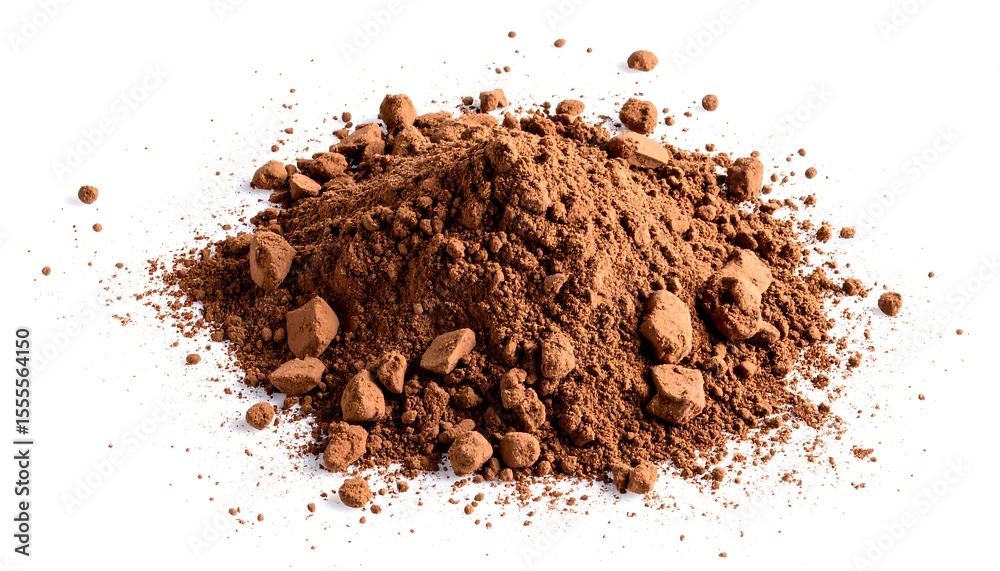 Pile of cocoa powder on white background Pile of cocoa powder on white background