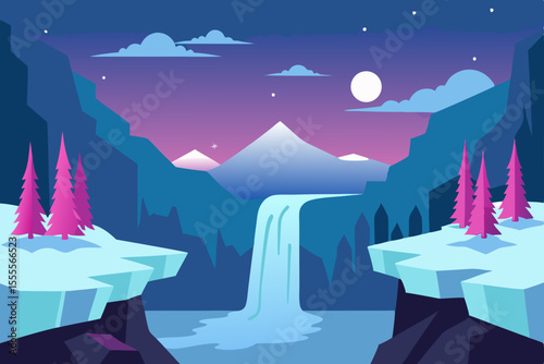 I recommend Snowy mountain landscape with a lone house under a winter sky