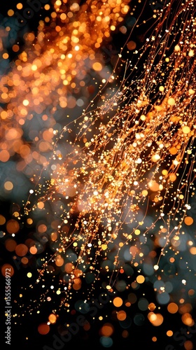 Abstract fiery sparks on black background