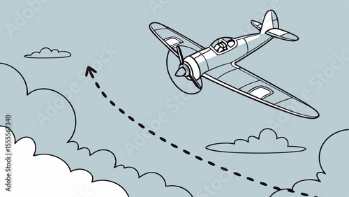 airplane dotted line