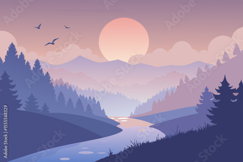 Breathtaking mountain landscapes unfold from sunrise to sunset, with winter scenes, misty valleys, and cloudy peaks showcasing nature's serene beauty under a vast sky