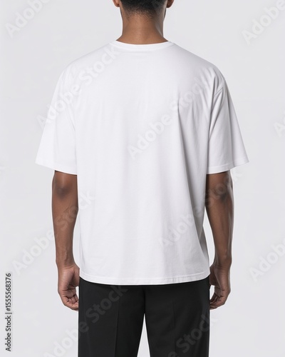 Back view white t-shirt mockup