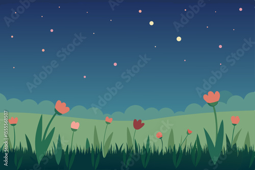 A vibrant summer meadow bursts with red poppy flowers under a bright sky, illustrating nature's beautiful landscape